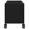 vidaXL Jardini&egrave;re avec roulettes et 3 pots noir 107x32x38 cm rotin