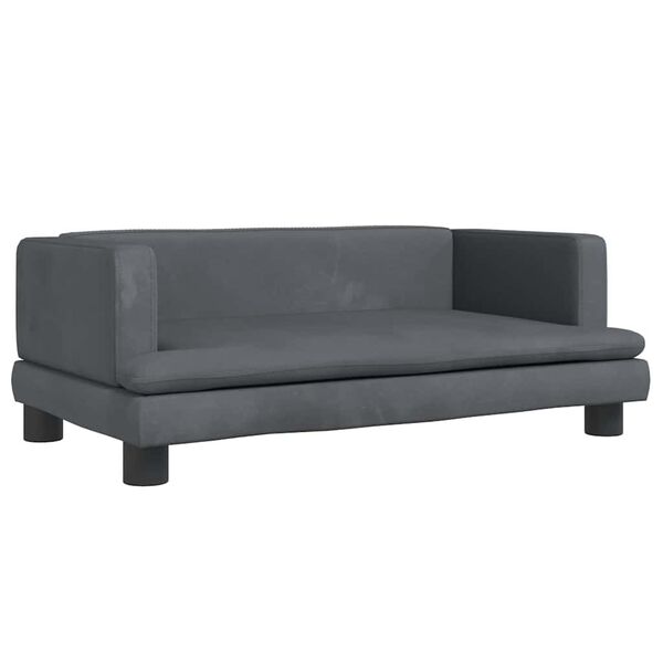 vidaXL Canap&eacute; pour enfants gris fonc&eacute; 80x45x30 cm velours