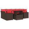 vidaXL Ensemble de canap&eacute; de jardin 7 pcs avec coussins marron r&eacute;sine tress&eacute;e