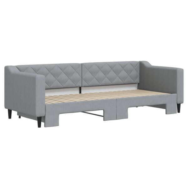 vidaXL Lit de jour avec gigogne sans matelas gris clair 80x200 cm