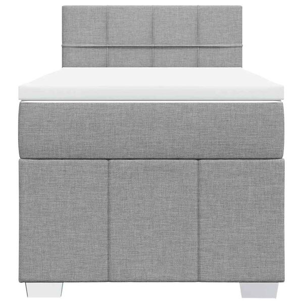 vidaXL Sommier &agrave; lattes de lit avec matelas gris clair 80x200 cm tissu