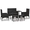 vidaXL Salon de jardin 6 pcs avec coussins Noir R&eacute;sine tress&eacute;e