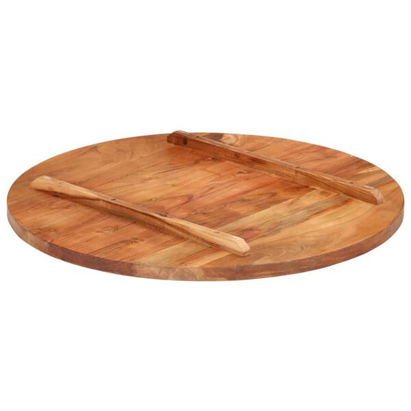 vidaXL Dessus de table bois massif d'acacia rond 25-27 mm 70 cm