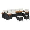 vidaXL Ensemble de canap&eacute; de jardin 10 pc Noir polyrotin