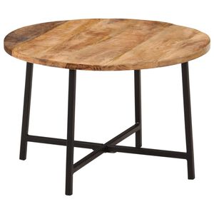 vidaXL Table basse 54x54x35 cm bois de manguier solide et fer