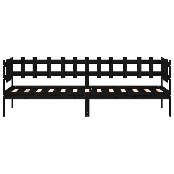 vidaXL Lit de jour sans matelas noir 80x200 cm bois de pin massif