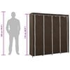 vidaXL Garde-robe avec 4 compartiments Marron 175x45x170 cm