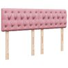 vidaXL Sommier &agrave; lattes de lit avec matelas Rose 140x190 cm Velours