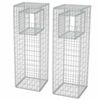 vidaXL Jardini&egrave;re/Poteau de panier de gabion 2 pcs Acier 50x50x160 cm