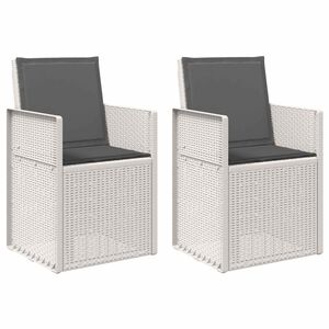vidaXL Chaises de jardin salle &agrave; manger 2 pcs Blanc et anthracite PP