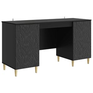 vidaXL Bureau Noir Bois d'ing&eacute;nierie 142,5 x 50 x 75 cm