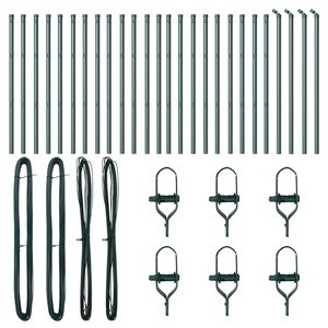 vidaXL Poteau de clôture. Autre 26 pcs Vert 3,2 x 3,2 x 80 cm Acier