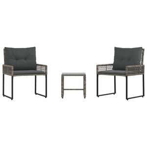 vidaXL Ensemble de meubles d'ext&eacute;rieur avec coussin 3 pcs Gris