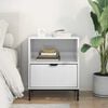 vidaXL Cabinet de chevet avec tiroir Blanc brillant 49 x 36 x 61 cm