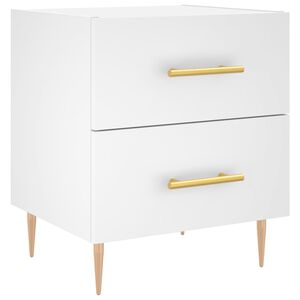 vidaXL Table de chevet blanc 40x35x47,5 cm bois d&rsquo;ing&eacute;nierie
