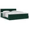 vidaXL Cadre de lit ottoman avec matelas vert fonc&eacute; 200x200 cm velours