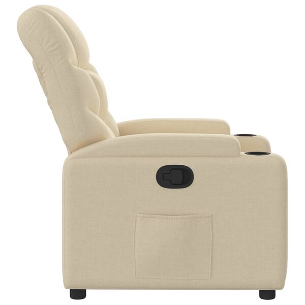 vidaXL Fauteuil inclinable Cr&egrave;me Tissu