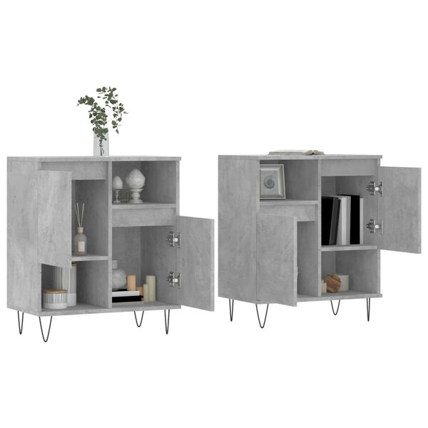 vidaXL Buffets 2 pcs gris b&eacute;ton bois d'ing&eacute;nierie