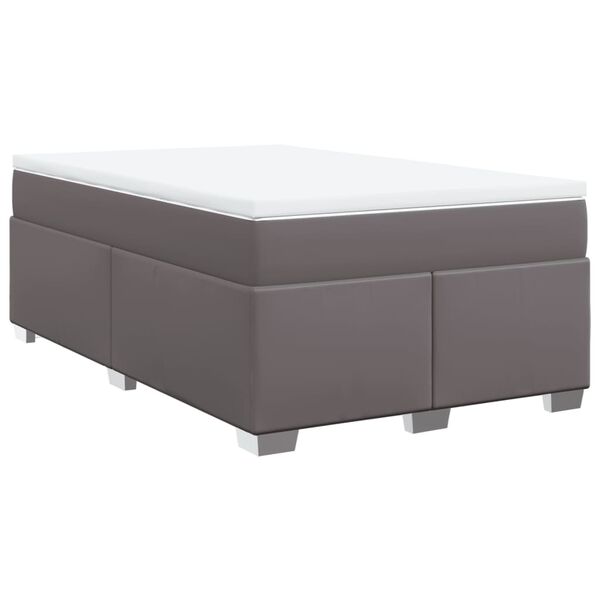 vidaXL Sommier &agrave; lattes de lit avec matelas gris 120x190 cm similicuir