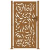 vidaXL Portail de jardin 100x175 cm en acier patin&eacute; motif flamme