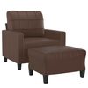 vidaXL Fauteuil avec repose-pied Marron 60 cm Similicuir