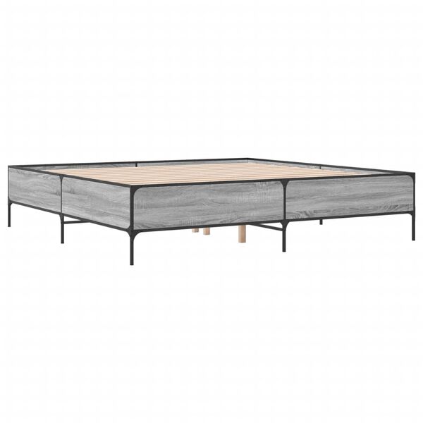vidaXL Cadre de lit sans matelas sonoma gris 180x200 cm