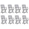 vidaXL Chaises pliables d'ext&eacute;rieur lot de 8 et coussins Bois d'acacia