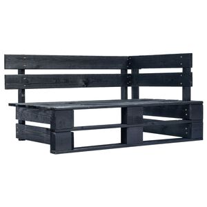 vidaXL Banc d'angle palette de jardin bois noir