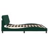 vidaXL Cadre de lit avec LED sans matelas vert fonc&eacute; 200x200 cm velours