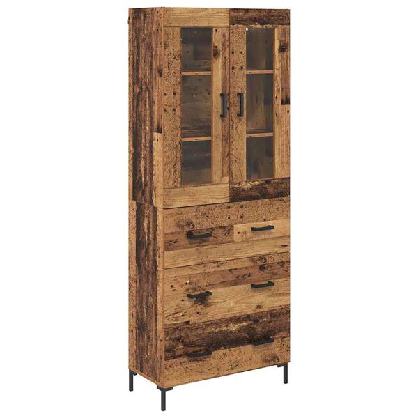 vidaXL Haut Armoire avec tiroir 2 pcs Bois ancien Bois d'ing&eacute;nierie