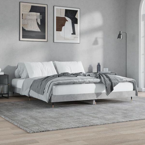 vidaXL Cadre de lit sans matelas gris b&eacute;ton 200x200 cm