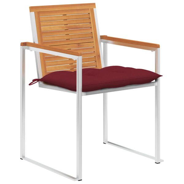 vidaXL Chaises de jardin lot de 8 avec coussins Bois d'acacia solide