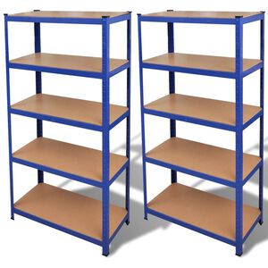 vidaXL &Eacute;tag&egrave;re de rangement 2 pcs Bleu