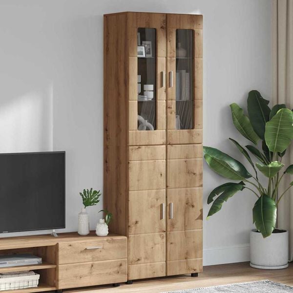 vidaXL Haut Armoire avec porte FLORIN Ch&ecirc;ne artisanal 60 x 35 x 182 cm
