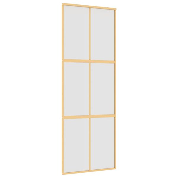 vidaXL Porte coulissante doré 76x205 cm verre ESG dépoli et aluminium