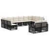 vidaXL Ensemble de canap&eacute; de jardin 12 pcs Noir et blanc cr&egrave;me