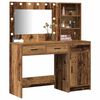 vidaXL Table de Toilette avec tiroir 2 pcs Marron Bois d'ing&eacute;nierie
