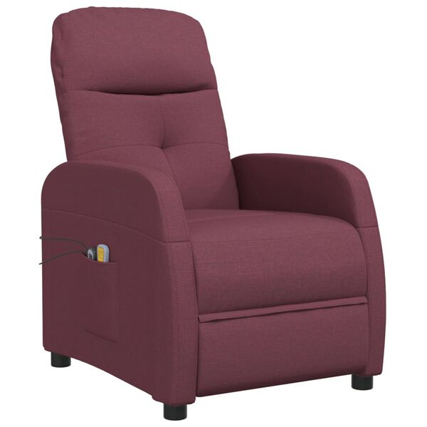 vidaXL Fauteuil &eacute;lectrique de massage Violet Tissu