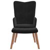 vidaXL Chaise de relaxation avec repose-pied Noir Velours