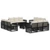 vidaXL Ensemble de canap&eacute; de jardin 13 pc Noir et blanc cr&egrave;me