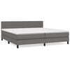 vidaXL Sommier &agrave; lattes de lit avec matelas Gris 200x200 cm Similicuir