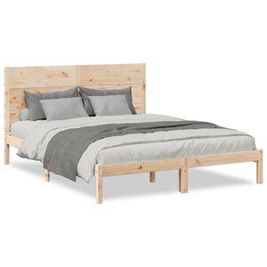 vidaXL Cadre de lit extra long sans matelas 160x220 cm bois massif