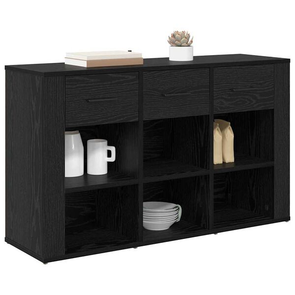 vidaXL Buffet Ch&ecirc;ne noir 100 x 30 x 59,5 cm Bois d'ing&eacute;nierie