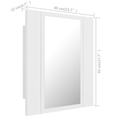vidaXL Armoire salle de bain à miroir LED Blanc 40x12x45 cm Acrylique
