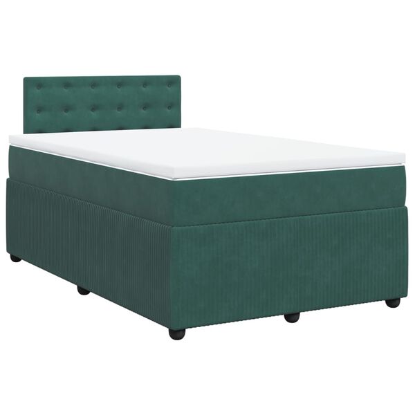 vidaXL Sommier à lattes de lit avec matelas vert foncé 120x190 cm