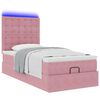 vidaXL Cadre de lit ottoman avec matelas rose 100x200 cm velours