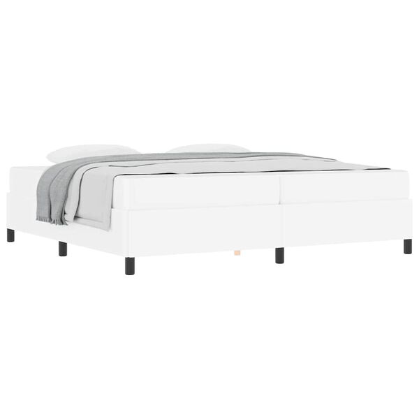 vidaXL Cadre de lit avec matelas Blanc 200 x 200 cm tissu
