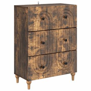 vidaXL Armoire &agrave; tiroirs Ch&ecirc;ne fum&eacute; 66 x 34,5 x 90 cm