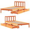 vidaXL Cadre de lit sans matelas cire marron 100x200cm bois pin massif