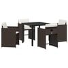 vidaXL Ensemble de salle &agrave; manger pour jardin 5 pc Marron polyrotin